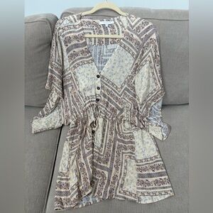 Bohemian Print Buttoned Women's Dress